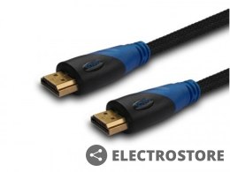 Savio Kabel HDMI (M) 3m, oplot nylonowy, złote końcówki, v1.4 high speed, ethernet/3D, CL-07