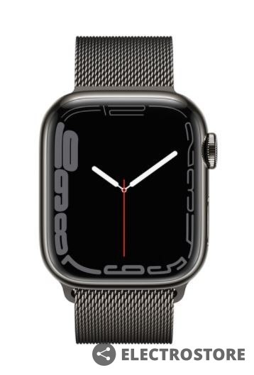 Apple Watch Series 7 GPS + Cellular, 45mm Koperta ze stali nierdzewnej w kolorze grafitowym z bransoletą mediolańską w kolorze mocnego