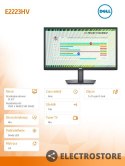 Dell Monitor E2223HV 21.45 cali LED VA Full HD (1920 x1080) /16:9/VGA/Speakers/3Y AES