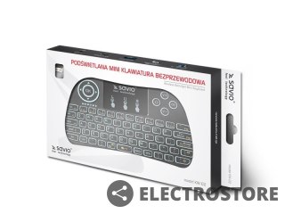Savio Klawiatura podświetlana bezprzewodowa TV Box, Smart TV, konsole, PC, KW-02