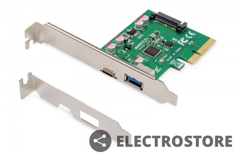 Digitus Karta rozszerzeń (Kontroler) USB 3.1 PCI Express USB A/ Typ C 3.1 Gen.2 10Gbps Chipset: ASM1142 Digitus Karta rozszerzeń (Kontroler) USB 3.1 PCI Express USB A/ Typ C 3.1 Gen.2 10Gbps Chipset: ASM1142