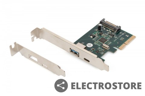 Digitus Karta rozszerzeń (Kontroler) USB 3.1 PCI Express USB A/ Typ C 3.1 Gen.2 10Gbps Chipset: ASM1142 Digitus Karta rozszerzeń (Kontroler) USB 3.1 PCI Express USB A/ Typ C 3.1 Gen.2 10Gbps Chipset: ASM1142