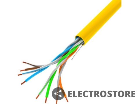 Lanberg Kabel LAN UTP 100Mb/s 305m drut cca żółty Lanberg Kabel LAN UTP 100Mb/s 305m drut cca żółty