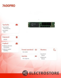Micron Dysk SSD 480GB 7400PRO M.2 NVMe NON-SED 22x80