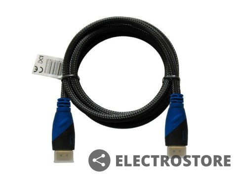 Savio Kabel HDMI (M) 2m, oplot nylonowy, złote końcówki, v1.4 high speed, ethernet/3D, CL-48