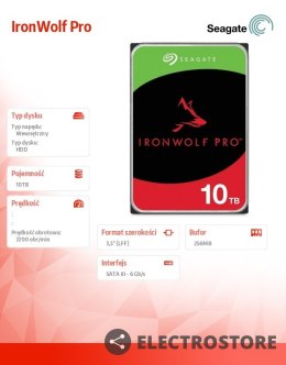Seagate Dysk IronWolfPro 10TB 3.5'' 256MB ST10000NT001