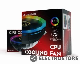 Gembird Chłodzenie CPU Huracan 12.4 cm 75W 4-pin multicolor LED