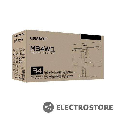 Gigabyte Monitor 34 cale M34WQ 144Hz 1ms/IPS/HDMI/USBC/DP Gigabyte Monitor 34 cale M34WQ 144Hz 1ms/IPS/HDMI/USBC/DP