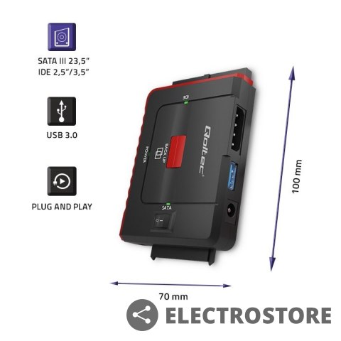 Qoltec Adapter USB 3.0 do IDE | SATA III Qoltec Adapter USB 3.0 do IDE | SATA III