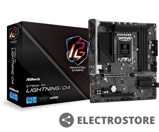 ASRock Płyta główna Z790M PG Lightning/D4 S1700 4DDR4 HDMI M2 mATX