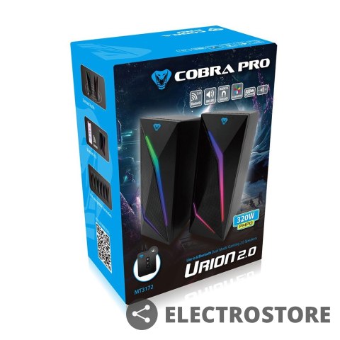 Media-Tech Głośniki COBRA PRO URION 2.0 MT3172 Gamingowe/Line-in/Bluetooth 5.0/RGB/Moduł sterujący/Jack 3,5/USB/RMS 8W/PMPO 320W Media-Tech Głośniki COBRA PRO URION 2.0 MT3172 Gamingowe/Line-in/Bluetooth 5.0/RGB/Moduł sterujący/Jack 3,5/USB/RMS 8W/PMPO 320W