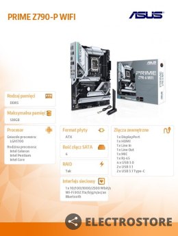 Asus Płyta główna PRIME Z790-P WIFI s1700 4DDR5 HDMI/DP ATX