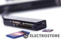 EDNET Czytnik kart 4-portowy USB 3.0 SuperSpeed (Compact Flash, SD, Micro SD/SDHC, Memory Stick), czarny