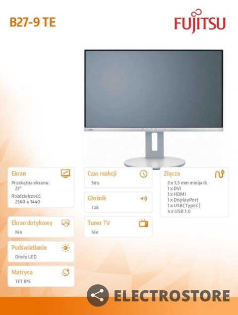 Fujitsu Monitor B27-9TE QHD S26361-K1694-V140 Fujitsu Monitor B27-9TE QHD S26361-K1694-V140