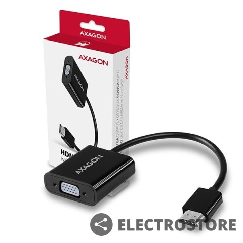 AXAGON RVH-VGAN Adapter aktywny HDMI -> VGA FullHD, wyjście audio, micro USB złącze zasilania