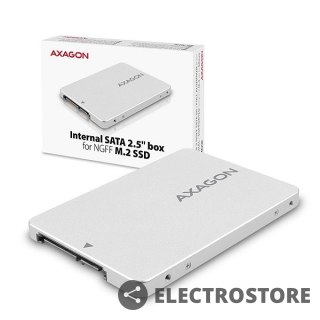 AXAGON RSS-M2SD Wewnętrzna obudowa 2.5" z interfejsem SATA do dysków SSD M.2 SATA, srebrny