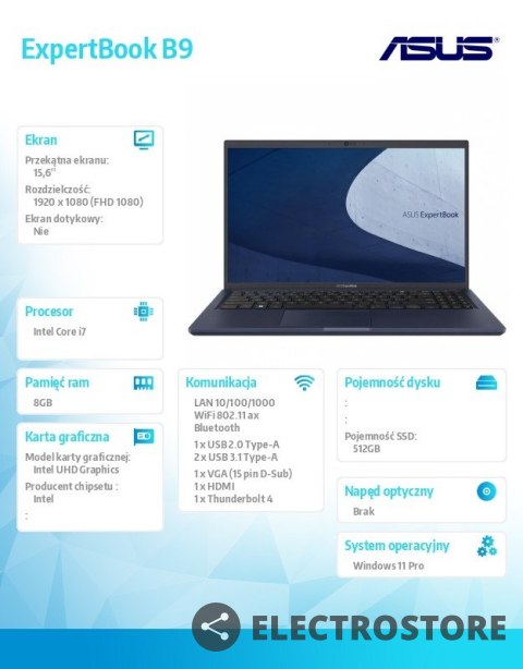 Asus Notebook Asus 15,6 cala B1500CBA-BQ0100X i7-1255U/8GB/512GB/UHD/ W11 PRO ; 36 miesięcy ON-SITE NBD - wyceny specjalne u PM Asus Notebook Asus 15,6 cala B1500CBA-BQ0100X i7-1255U/8GB/512GB/UHD/ W11 PRO ; 36 miesięcy ON-SITE NBD - wyceny specjalne u PM