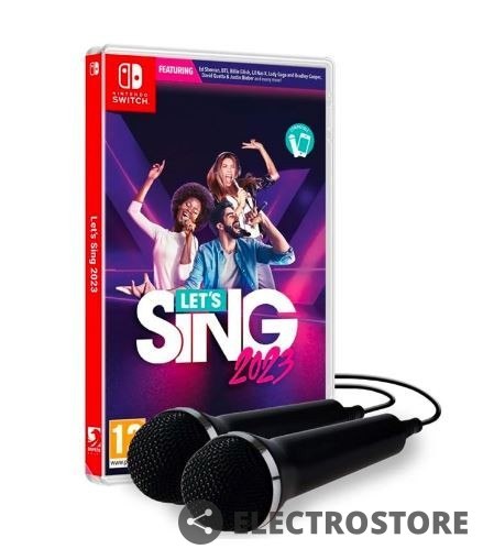 Plaion Gra Nintendo Switch Let's Sing 2023 + 2 mikrofony