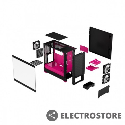 Fractal Design Obudowa Pop Air Core TG Clear Tint RGB magenta core Fractal Design Obudowa Pop Air Core TG Clear Tint RGB magenta core