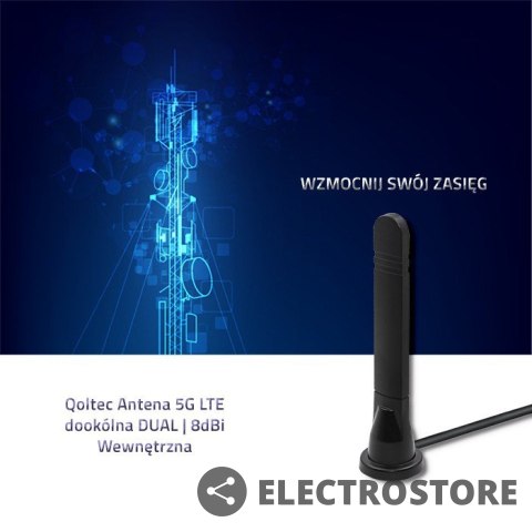 Qoltec Antena 5G LTE dookólna DUAL | 8 dBi | wewnętrzna Qoltec Antena 5G LTE dookólna DUAL | 8 dBi | wewnętrzna