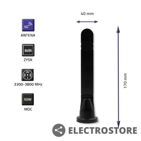Qoltec Antena 5G LTE dookólna DUAL | 8 dBi | wewnętrzna Qoltec Antena 5G LTE dookólna DUAL | 8 dBi | wewnętrzna