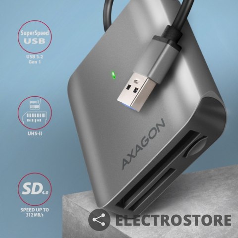 AXAGON CRE-S3 Czytnik zewnętrzny kart USB-A 3. 2 GEN 1, 3-slot lun SD/microSD/CF, obsługa UHS-II AXAGON CRE-S3 Czytnik zewnętrzny kart USB-A 3. 2 GEN 1, 3-slot lun SD/microSD/CF, obsługa UHS-II