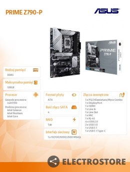Asus Płyta główna PRIME Z790-P s1700 4DDR5 HDMI/DP ATX