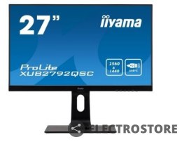 IIYAMA Monitor 27 cali XUB2792QSC-B1 IPS,QHD,USB-C,HDMI,DP,USB3.0,2x2W