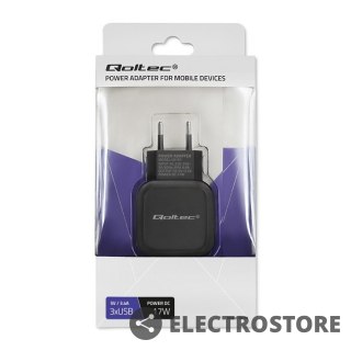 Qoltec Ładowarka sieciowa 17W | 5V | 3.4A | 3xUSB