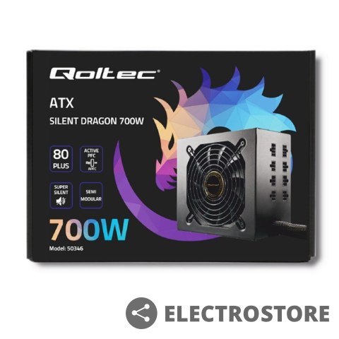 Qoltec Zasilacz ATX SILENT DRAGON 700W | 80 Plus | Gaming Qoltec Zasilacz ATX SILENT DRAGON 700W | 80 Plus | Gaming