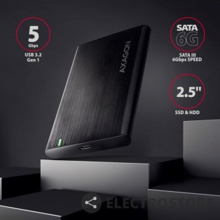 AXAGON EE25-A6C Bezśrubowa aluminiowa obudowa zewnętrzna USB-C 3.2 Gen 1 - SATA 6G dla 2.5" SSD/HDD