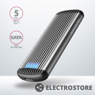AXAGON EEM2-SA Obudowa zewnętrzna aluminiowa bezśrubowa USB 3.2 GEN 1 M.2 SATA SSD