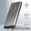 AXAGON EEM2-SG2 Obudowa zewnętrzna aluminiowa bezśrubowa USB-C 3.2 Gen 2 M.2 NVMe & SATA SSD + USB-A - USB-C redukcja