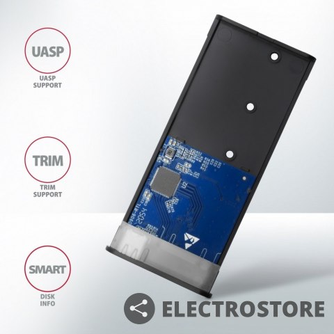 AXAGON EEM2-SG2 Obudowa zewnętrzna aluminiowa bezśrubowa USB-C 3.2 Gen 2 M.2 NVMe & SATA SSD + USB-A - USB-C redukcja AXAGON EEM2-SG2 Obudowa zewnętrzna aluminiowa bezśrubowa USB-C 3.2 Gen 2 M.2 NVMe & SATA SSD + USB-A - USB-C redukcja