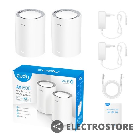 Cudy System WiFi Mesh M1800 (2-Pack) AX1800 Cudy System WiFi Mesh M1800 (2-Pack) AX1800