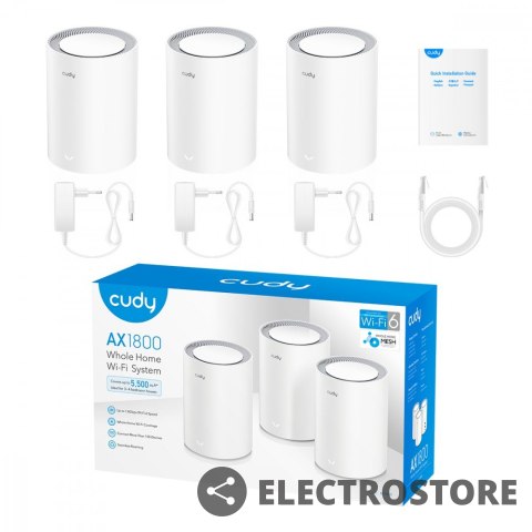 Cudy System WiFi Mesh M1800 (3-Pack) AX1800 Cudy System WiFi Mesh M1800 (3-Pack) AX1800