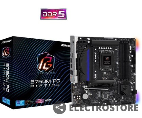 ASRock Płyta główna B760M PG RIPTIDE s1700 4DDR5 DP/HDMI/USB mATX ASRock Płyta główna B760M PG RIPTIDE s1700 4DDR5 DP/HDMI/USB mATX