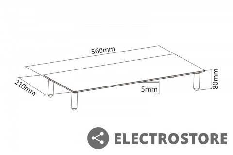 Digitus Szklana podstawa dla monitora, powierzchnia robocza: 56x21cm, max. obciążenie: 20kg Digitus Szklana podstawa dla monitora, powierzchnia robocza: 56x21cm, max. obciążenie: 20kg