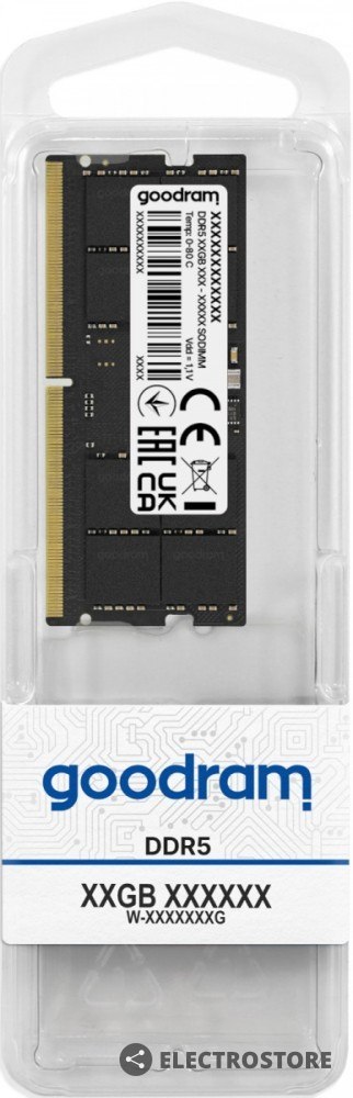 GOODRAM Pamięć DDR5 SODIMM 16GB/4800 CL40 GOODRAM Pamięć DDR5 SODIMM 16GB/4800 CL40