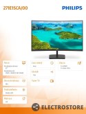 Philips Monitor 271E1SCA 27 cali Curved VA HDMI FreeSync