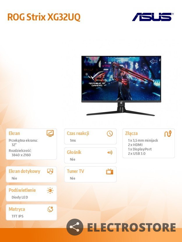 Asus Monitor 32 cale XG32UQ Asus Monitor 32 cale XG32UQ