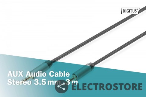 Digitus Kabel połączeniowy audio MiniJack Stereo Typ 3.5mm/3.5mm M/M nylon 3m Digitus Kabel połączeniowy audio MiniJack Stereo Typ 3.5mm/3.5mm M/M nylon 3m