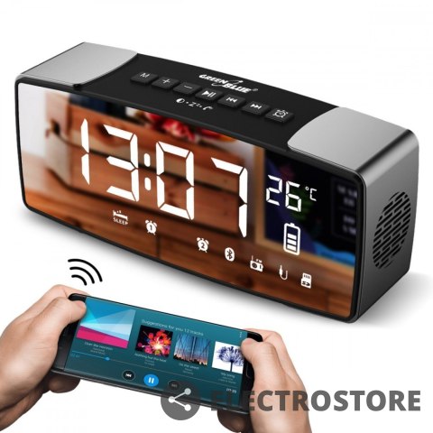 GreenBlue Radiobudzik Bluetooth 4.2 FM Aux-in GB200 GreenBlue Radiobudzik Bluetooth 4.2 FM Aux-in GB200