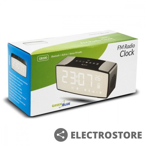 GreenBlue Radiobudzik Bluetooth 4.2 FM Aux-in GB200 GreenBlue Radiobudzik Bluetooth 4.2 FM Aux-in GB200