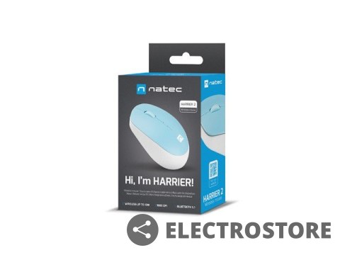 Natec Mysz bezprzewodowa Harrier 2 Bluetooth 5.1 biało-niebieska Natec Mysz bezprzewodowa Harrier 2 Bluetooth 5.1 biało-niebieska