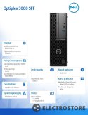 Dell Komputer Optiplex 3000 SFF/Core i3-12100/8GB/256GB SSD/Integrated/DVD RW/Kb/Mouse/W11Pro/3Y