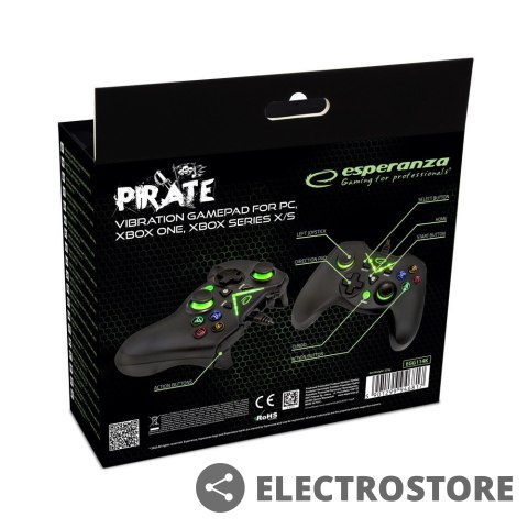 Esperanza Gamepad PC/XBOX series X/S USB Pirate Esperanza Gamepad PC/XBOX series X/S USB Pirate