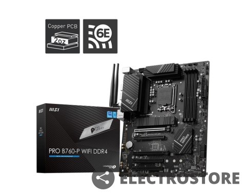 MSI Płyta główna PRO B760-P WIFI DDR4 s1700 4DDR4 DP/HDMI ATX MSI Płyta główna PRO B760-P WIFI DDR4 s1700 4DDR4 DP/HDMI ATX