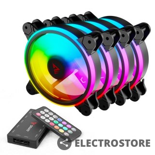 Savio Wentylator FAN-01 4-pack 120mm ARGB wraz kontrolerem oraz pilotem