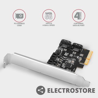 AXAGON PCES-SA4X4 Kontroler PCIe 4x wewnętrzny port SATA 6G, ASM1164, SP & LP
